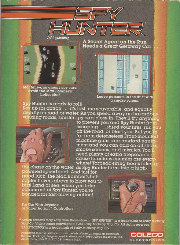 Spy Hunter box art for Colecovision